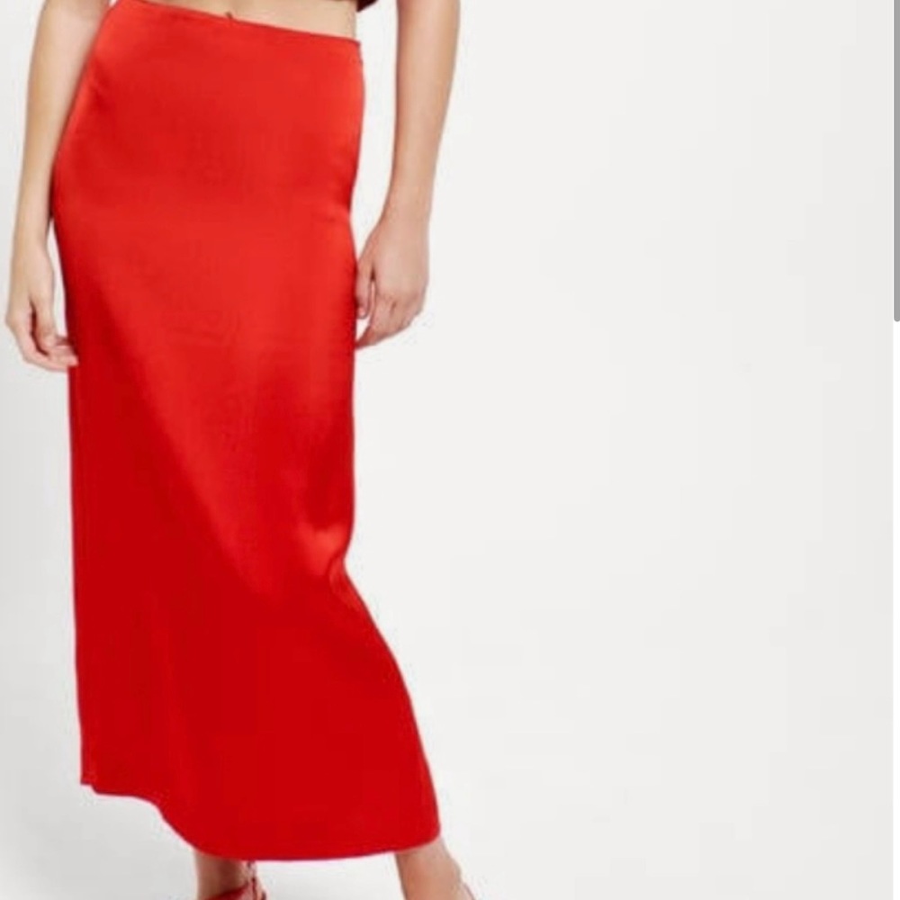 New never wore red silky skirt from Zara